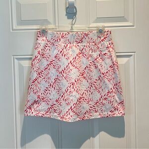 Pebble Beach Dry-Luxe Performance Golf Skort Size Small, Modern Pink Red White